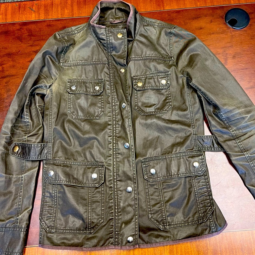 J. Crew olive green relaxed boyfriend field jacket (size S)